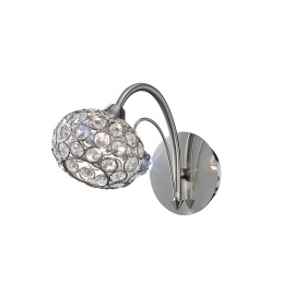 Cara Satin Nickel Crystal Wall Lights Diyas Armed Wall Lights Cara Satin Nickel Crystal Wall Lights Diyas Armed Wall Lights